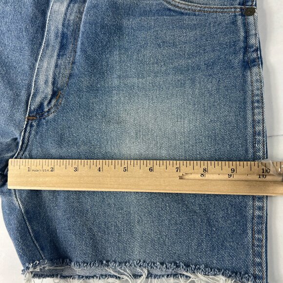 VTG Wrangler Shorts Men's 30* Blue Faded Cut Off Denim Jorts Talon Zipper Tag 32 - Picture 12 of 16